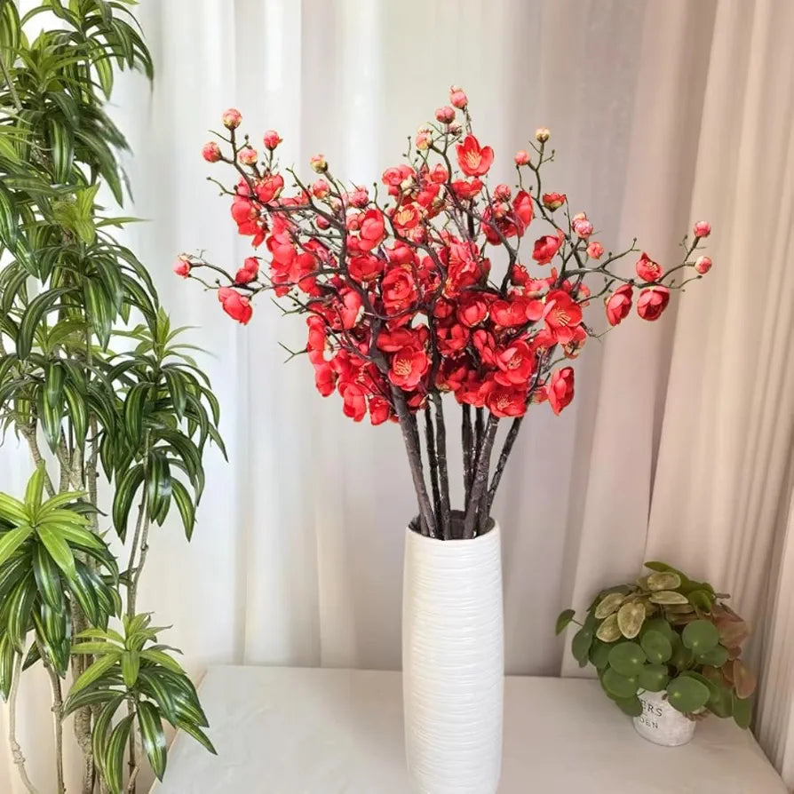 SATYAM KRAFT 3 Sticks Artificial Blossom Flower Bouquet Sticks for Home Decor, Bedroom, Living Room, Table, Balcony, Office, Wedding, Pooja, Anniversary Decorations –